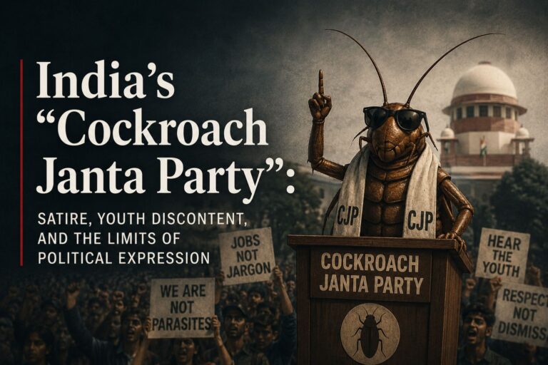 India’s “Cockroach Janta Party”: Satire, Youth Discontent, and the Limits of Political Expression