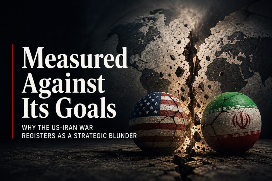 Measured Against Its Goals: Why the US-Iran War Registers as a Strategic Blunder